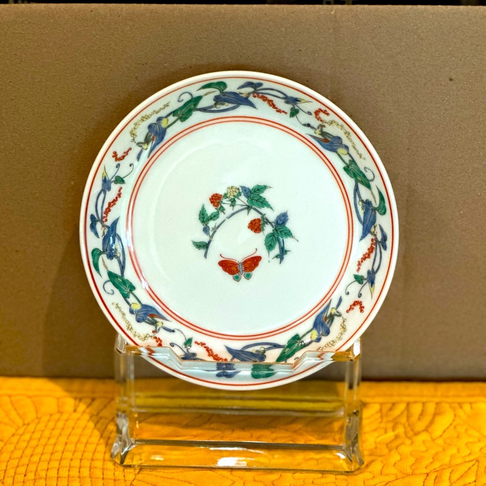 Hand painted butterfly dish Japan